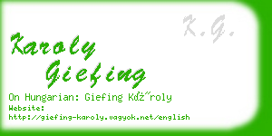 karoly giefing business card